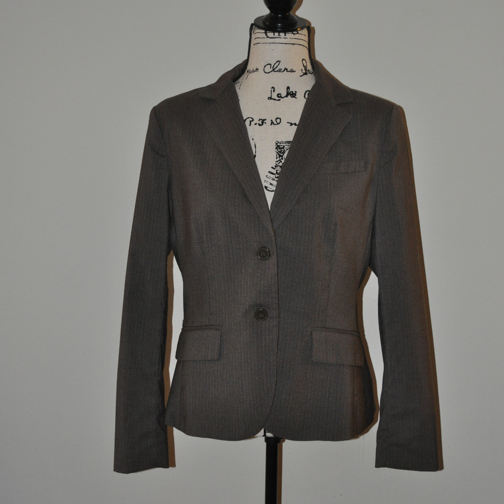 New York & Co. Brown Pin Stripe Blazer